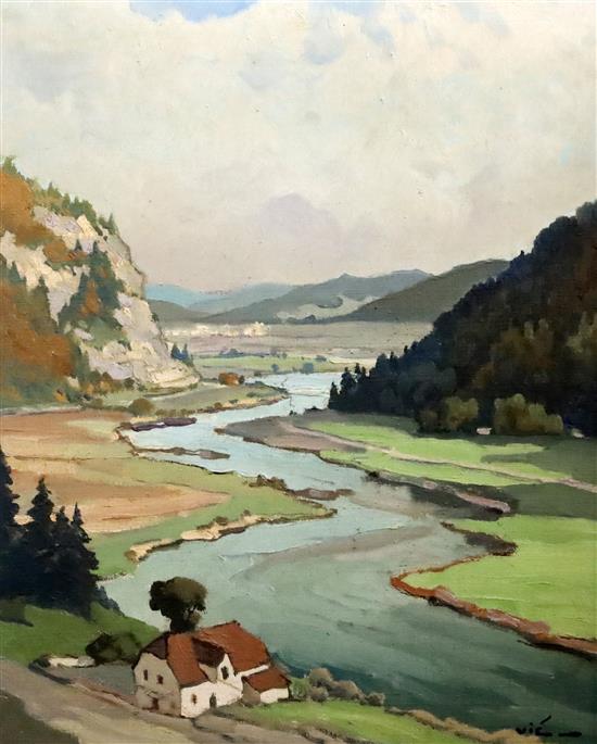 Gabriel Vie (1888-1973) La Vallée du Doubs 16 x 13in.